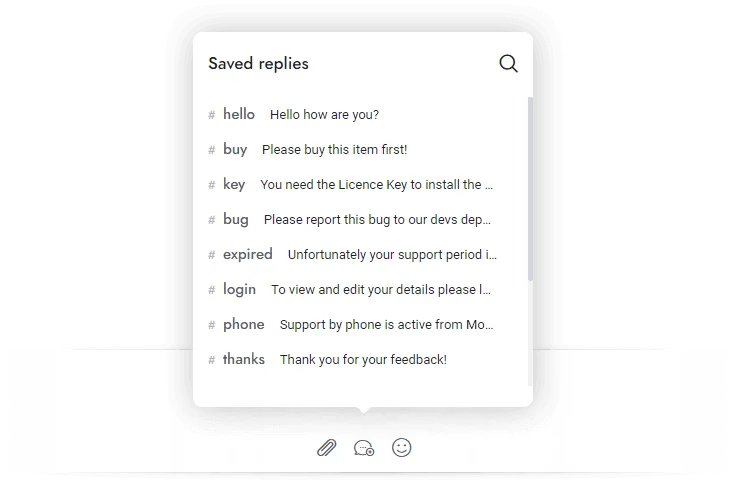 Saved Replies Interface